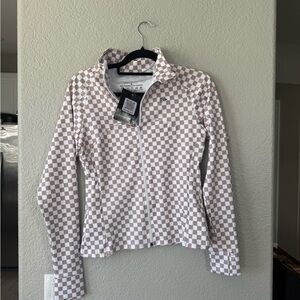 Women’s Checkered Golf Zip Up Jacket